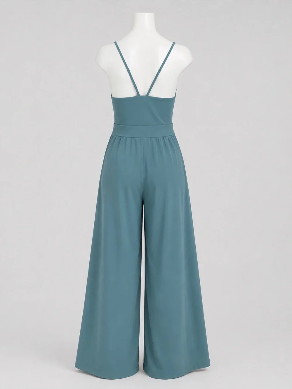 Halara Breezeful Wide Leg Jumpsuit L Blue Green 4-Way Stretch Pockets Coastal - Picture 8 of 11